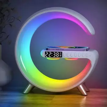 Новый большой G Light Smart Light Беспроводное зарядное устройство Музыкальная настольная лампа Big G Audio Bluetooth Динамик Ослепительный цветной окружающий свет Ночной свет