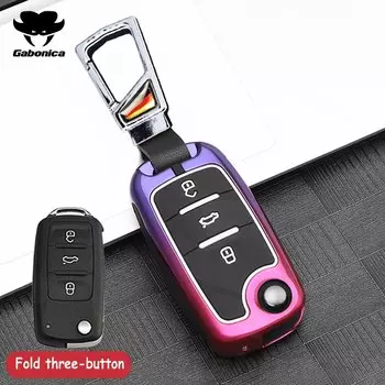 Новый чехол для автомобильного ключа из цинкового сплава для Volkswagen VW Bora Polo Tiguan Jetta Passat B5 B6 B7 Golf Beetle for Skoda GTI SCIROCCO GTI R