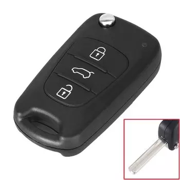Новый чехол для ключа KEYYOU для Kia K2 K5 Sorento Sportage, 3 кнопки, складной дистанционный ключ-брелок от машины чехол, пустой чехол, необработанное лезвие