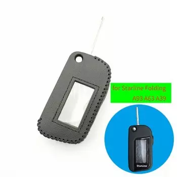 Новый чехол из 100% кожи для Starline A93 A63 A39 A93, пульт дистанционного управления, автомобильный брелок с ЖК-дисплеем, откидной Чехол для автомобиля, Стайлинг автомобиля
