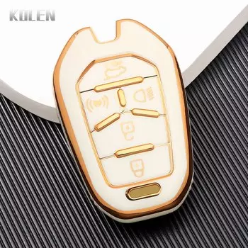 Новый чехол из ТПУ для автомобильного дистанционного ключа, чехол для Ssangyong Rexton Y400 Y450 G4 2021 2022, 5-кнопочный защитный держатель, аксессуары для брелока