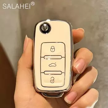Новый чехол из ТПУ для автомобильного дистанционного ключа для Volkswagen VW Polo Golf Passat Tiguan Beetle Caddy T5 Up Eos Skoda Octavia Seat Leon Altea