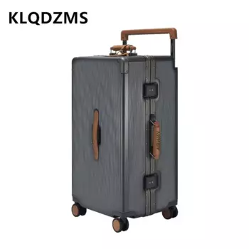 Новый чемодан KLQDZMS, вместительная тележка, стандартные ABS + PC26, 28 дюймов, алюминиевая рамка, кодовый ящик, мужской чемодан на колесах