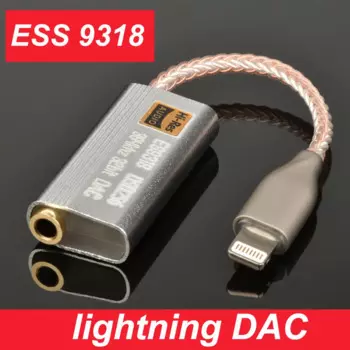 Новый чип ESS, усилитель для наушников iphone, Hi-Fi декодирование USB на 3,5 мм, адаптер DAC, портативный аудиовыход для apple/ios