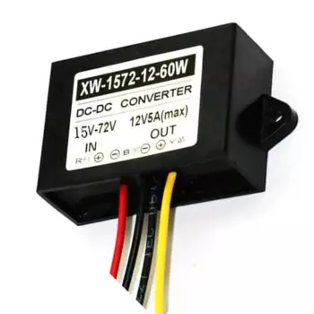 Новый DC / DC 15 - 72V - 12V 5A 60W Дефлятор напряжения Modu Автокарта Трансформатор понижения напряжения