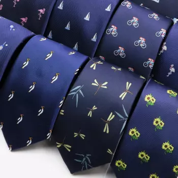 Новый дизайн, галстуки из полиэстера 7 см, Голубая стрекоза, лебедь, рисунок, стандартная ежедневная рубашка, костюм, искусственные подарки