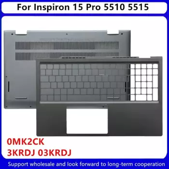 Новый для DELL Inspiron 15 Pro 5510 5515, верхний корпус, упор для рук 0MK2CK, нижняя крышка корпуса 3KRDJ 03KRDJ