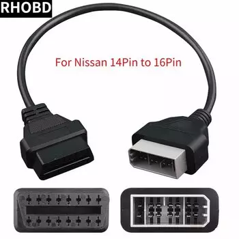 Новый для Nissan 14-контактный к OBD2 16-контактный кабель Автомобильный диагностический разъем для Nissan 14-контактный на 16-контактный разъем адаптера OBD OBDII Инструмент