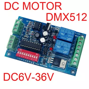 Новый DMX512 декодер с источником питания от постоянного тока, 6V-36 вольтового источника электропитания постоянного тока контроллер, DMX512 3P двигатель постоянного тока диммер 3A Max Тип двигателя M +,M-не шаговый двигатель