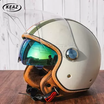 Новый DOT стандартный DOT сертифицированный электрический мотоциклетный шлем женский с большой головой мужской двойное зеркало ретро шлем три четверти
