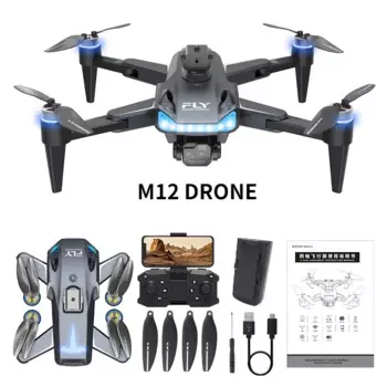 Новый Дрон M12 ESC Профессиональный FPV Дрон с камерой 4k Квадрокоптер Предотвращение препятствий Аэрофотосъемка RC Вертолет