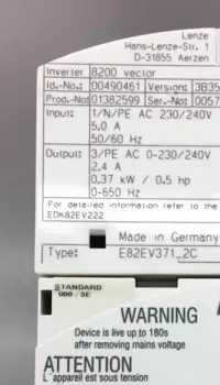 Новый и оригинальный инвертор E82EV371-2C