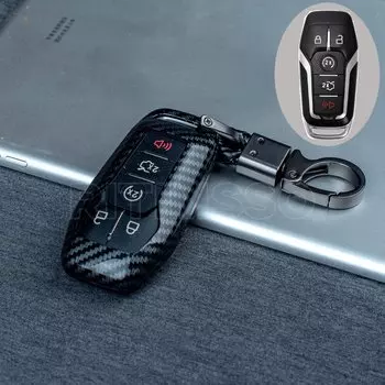 Новый карбоновый чехол для ключей из АБС-пластика для Ford Fusion Mondeo Mustang F-150 Explorer Edge 2015 2016 2017 2018, автомобильные аксессуары