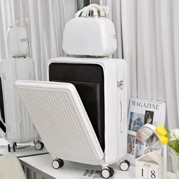 Новый комплект чемоданов на колесиках с передним карманом для женщин и мужчин, модный брендовый чемодан-Спиннер, дорожная сумка с сумкой