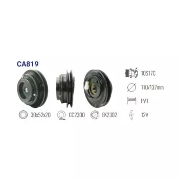 Новый комплект сцепления компрессора кондиционера CA819 10S17C 1PK 12 В для MITSUBISHI PAJERO MR568289 / MR500876 / DCP45009 / MR500958 / MR360816