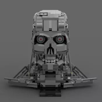 Новый конструктор MOC - Terminator 2 T-800, модель с эндоскелетом, бюст, версия 10300 Назад в будущее, автомобили, робот, строительные блоки, конструктор «сделай сам», игрушки, подарки