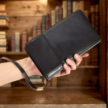 Новый кошелек из натуральной кожи, Длинный кошелек на молнии, Мужская высококлассная сумка, Молодежная многофункциональная деловая сумка, Высококачественная сумка