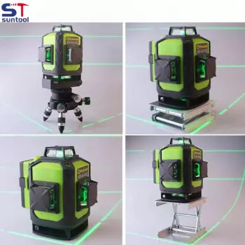 Новый лазерный уровень Fukuda LD Green Ray 16 линий 4D с японским острым лучом 360 нм вертикальный и горизонтальный Самовыравнивающийся Крест