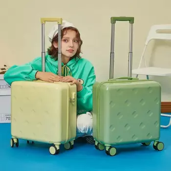 Новый маленький чемодан, женский чемодан для ручной клади, 18-дюймовый дорожный чемодан с колесиками, женский чемодан на колесиках, чехол на колесиках