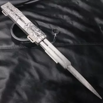 Новый меч с металлическим рукавом, лезвие из нержавеющей стали, реквизит для Хэллоуина, подарок на день рождения для взрослых, меч с эластичным рукавом из нержавеющей стали