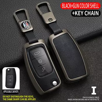 Новый металлический + ТПУ автомобильный флип-чехол для ключей, брелок для Ford Focus 2 MK2 Fiesta Mondeo Galaxy Falcon Territory Ecosport