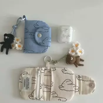 Новый милый модный кошелек в Корейском стиле, держатель для карт, многослойная подвесная сумка для карт, маленькая сумка для хранения