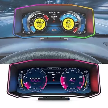 Новый многофункциональный встроенный компьютер OBD2 + GPS об/мин турбо давление масла температура воды среднее расход топлива GPS спидометр