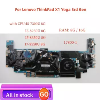 Новый ноутбук X1 Yoga 3-го поколения модель материнской платы ThinkPad несколько дополнительных моделей SN 17800-1 FRU 01YN206 CPU i5 i7 UMA GPU DRAM 8 гб 16 гб