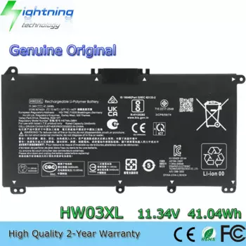Новый оригинальный аккумулятор для ноутбука HW03XL 11,34 В 41,04 Втч для Pavilion 15 15-EG0073CL 15-EG0067ST HSTNN-IB90 HSTNN-LB8U