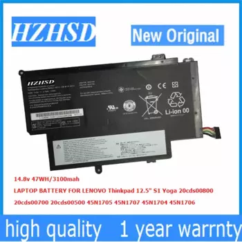 Новый оригинальный аккумулятор для ноутбука Lenovo Thinkpad 14,8 YOGA S1 45N1704 45N1707 45N1705, 12,5 в, 47 Вт/ч