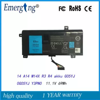 Новый оригинальный аккумулятор G05YJ для ноутбука Dell Alienware 14 M14X R3 14D-1528 0G05YJ Y3PN0 8X70T 14 A14 R4, 11,1 В, 69 Втч