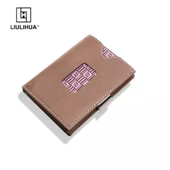 Новый продукт LIULIHUA, Роскошный кошелек тройного сложения, повседневный держатель для карт из натуральной кожи, мужской тонкий мини-кошелек для путешествий с замком из нержавеющей стали