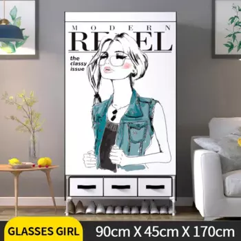 Новый простой гардероб с персонализированным рисунком для одного человека, многофункциональная женская коробка для хранения