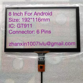 Новый сенсорный экран 6,2 дюйма 155*88 мм 7 Дюймов 165*100 мм 8 дюймов 192*116 мм 6 контактов сенсорный экран GT911 для различных Android автомобильное радио-навигация