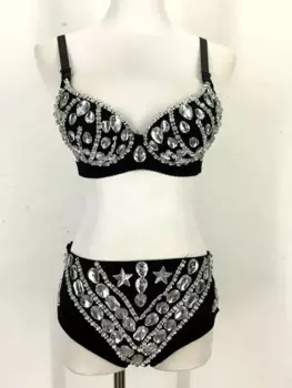 Новый сексуальный комплект ручной работы «сделай сам»: топ + шорты + юбка из газовой ткани, комплект из 3 предметов, для ночного клуба, DJ, певицы, сценические костюмы, женская летняя одежда