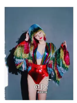 Новый сексуальный женский аттракцион, парка развлечений вечерние Singer GOGO, костюм для выступления с кисточками