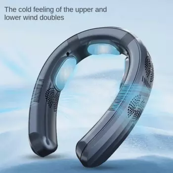 Новый шейный вентилятор USB Портативный цифровой дисплей охлаждающий и нагревательный шейный вентилятор Охлаждающий воздушный кулер перезаряжаемый мини-вентилятор кондиционер