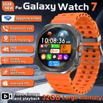 Новый смарт-браслет Galaxy Watch 7 Ultra для мужчин, 32 ГБ памяти, GPS-трекер, NFC HD, сапфировый экран, Bluetooth-вызов, умные часы для Samsung