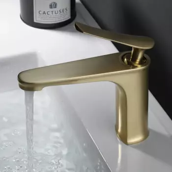 Новый смеситель для раковины, золотистый смеситель для ванной комнаты, латунный Смеситель для горячей и холодной воды, медный смеситель для раковины