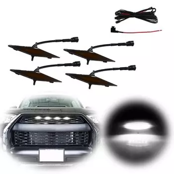 Новый стиль, автомобильные решетки gtinakui для переднего бампера 2014-2019 Toyota 4runner TRD Pro 12 В, цвет Янтарный/белый