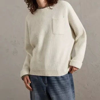 Новый Стильный блестящий осенне-зимний 2021 Повседневный шерстяной кашемировый пуловер с нагрудным карманом