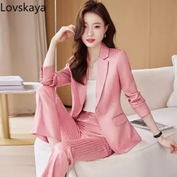 Новый Стиль Повседневная мода корейское издание знаменитости с длинным рукавом маленький костюм пальто розовый костюм женский на весну и осень