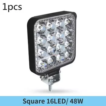 Новый светодиодный прожектор 48 Вт, квадратный Прожектор 16 Барр, для бездорожья, светодиодный рабочий светильник льник 12 В, 24 В, 27 Вт для автомобиля, грузовика, 4X4, полноприводного автомобиля, кроссовера, квадроцикла