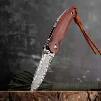 Новый тактический складной нож из дамасской стали с ручкой из красного сандалового дерева