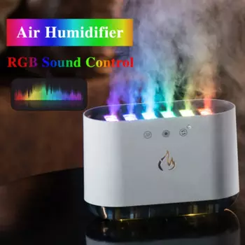 Новый ультразвуковой увлажнитель воздуха высокой емкости 900 мл с RGB-подсветкой, управление звуком, 6 насадок водяного распылителя, генератор холодного тумана