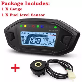 Новый универсальный мотоциклетный светодиодный регулируемый спидометр 10000 об/мин, 7 цветов, подсветка, цифровой одометр, тахометр для 1,2,4 цилиндра