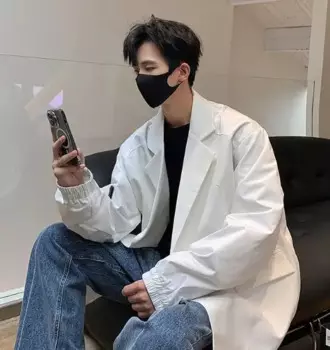 Новый весенний мужской академический костюм, однотонный Повседневный свободный костюм из смеси хлопка с длинным рукавом, куртка, пальто ABB320