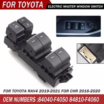 Новый выключатель питания для Toyota Rav4 2019 2020 2021 CHR 2016 2017 2018 2019 2020, светодиодный Левый переключатель с подсветкой