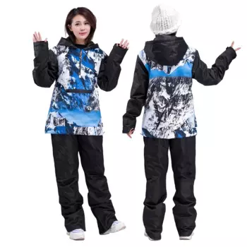 Новый Зимний теплый лыжный комплект с капюшоном для мужчин и женщин парный лыжный костюм уличная Водонепроницаемая зимняя куртка и брюки лыжные сноубордические костюмы унисекс