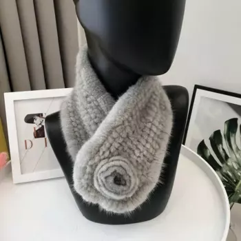 Новый зимний женский шарф из натурального меха норки теплый женский меховой шейный платок с помпоном розовый цветок